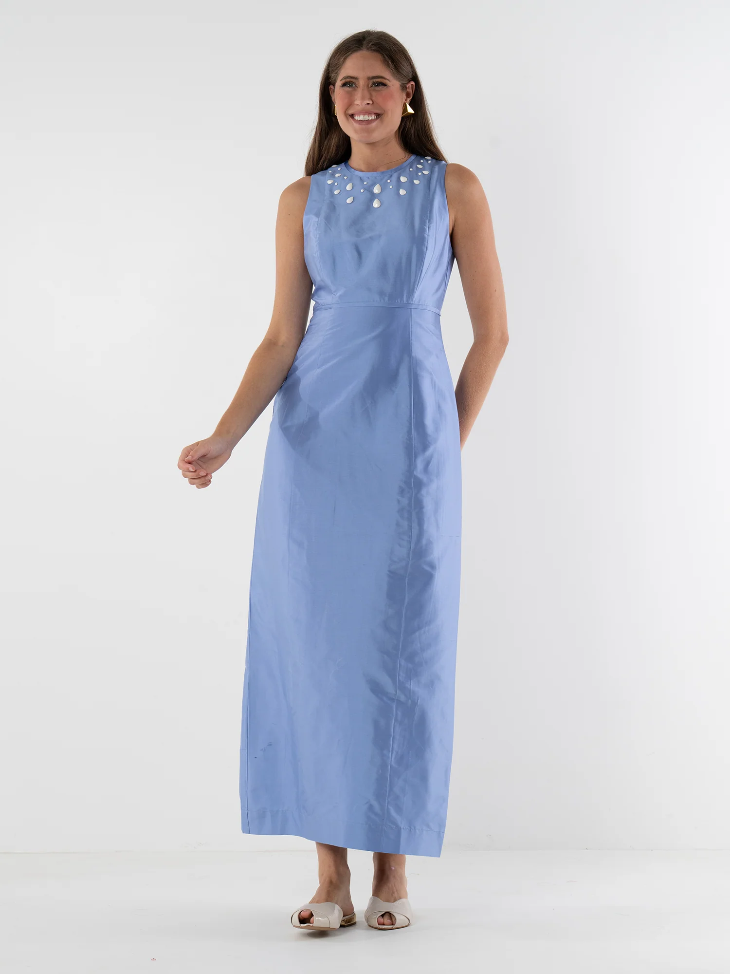 Emily McCarthy Hepburn Dress, Grapemist Dupioni