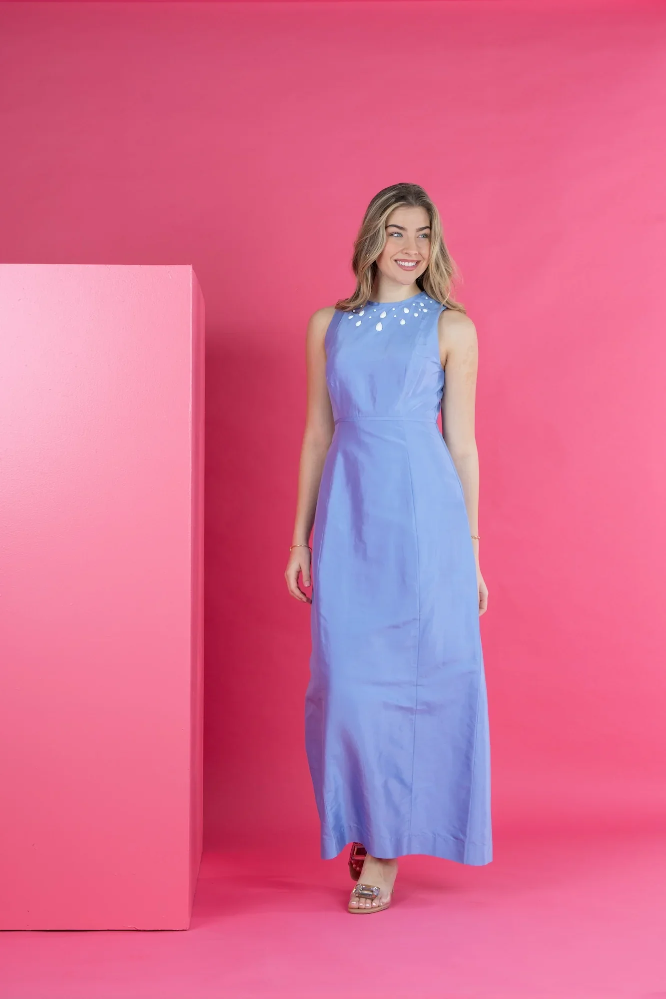 Emily McCarthy Hepburn Dress, Grapemist Dupioni - Image 5