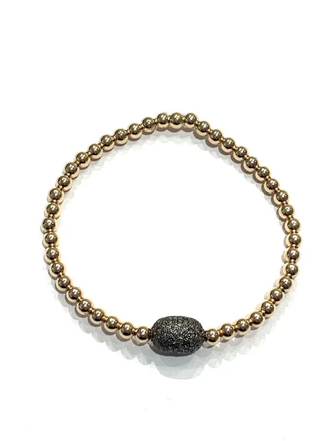 Erin Steele Jewelry Diamond Oval Beaded Bracelet