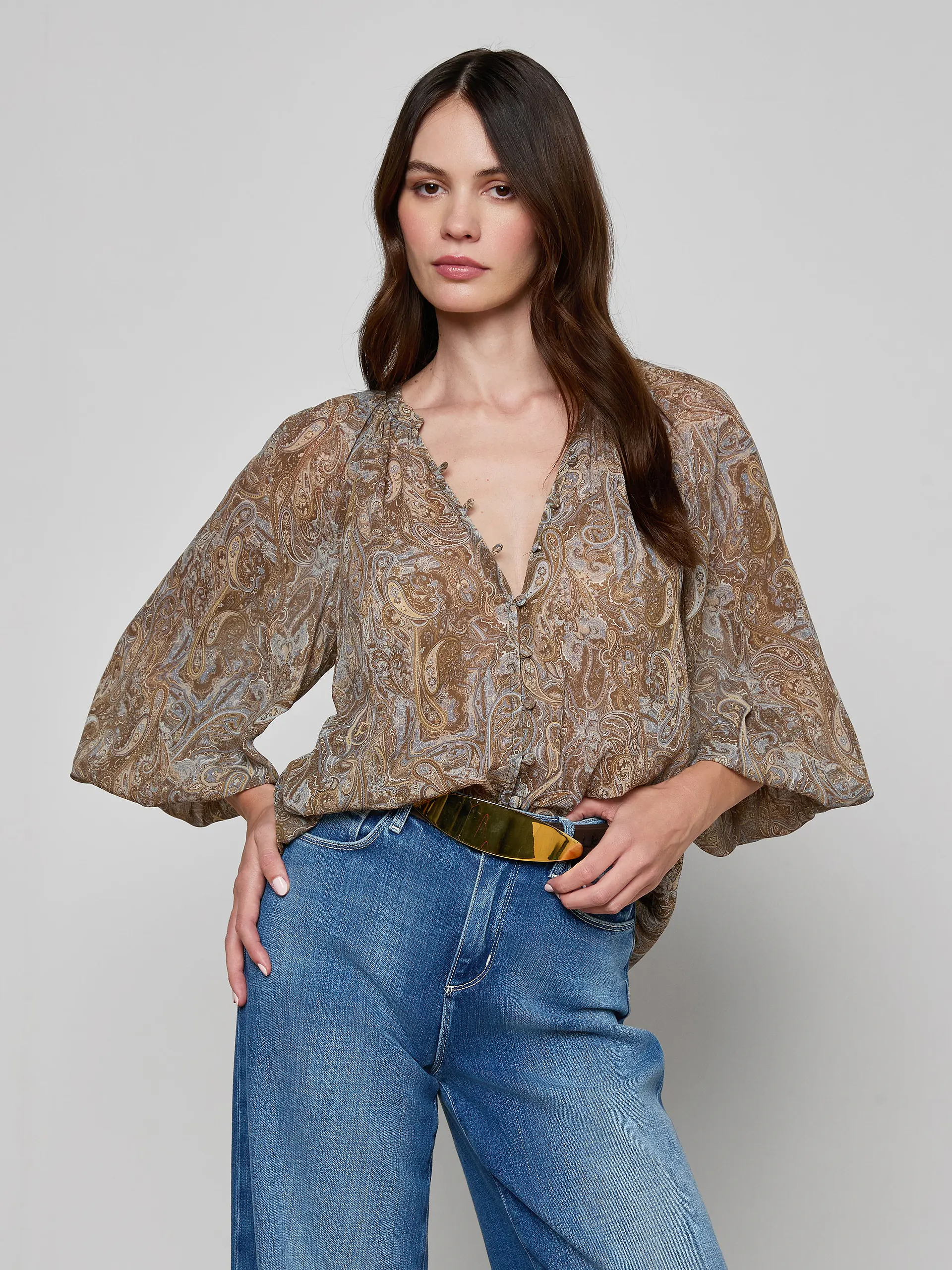 L'Agence Teagan Dolman Sleeve Blouse
