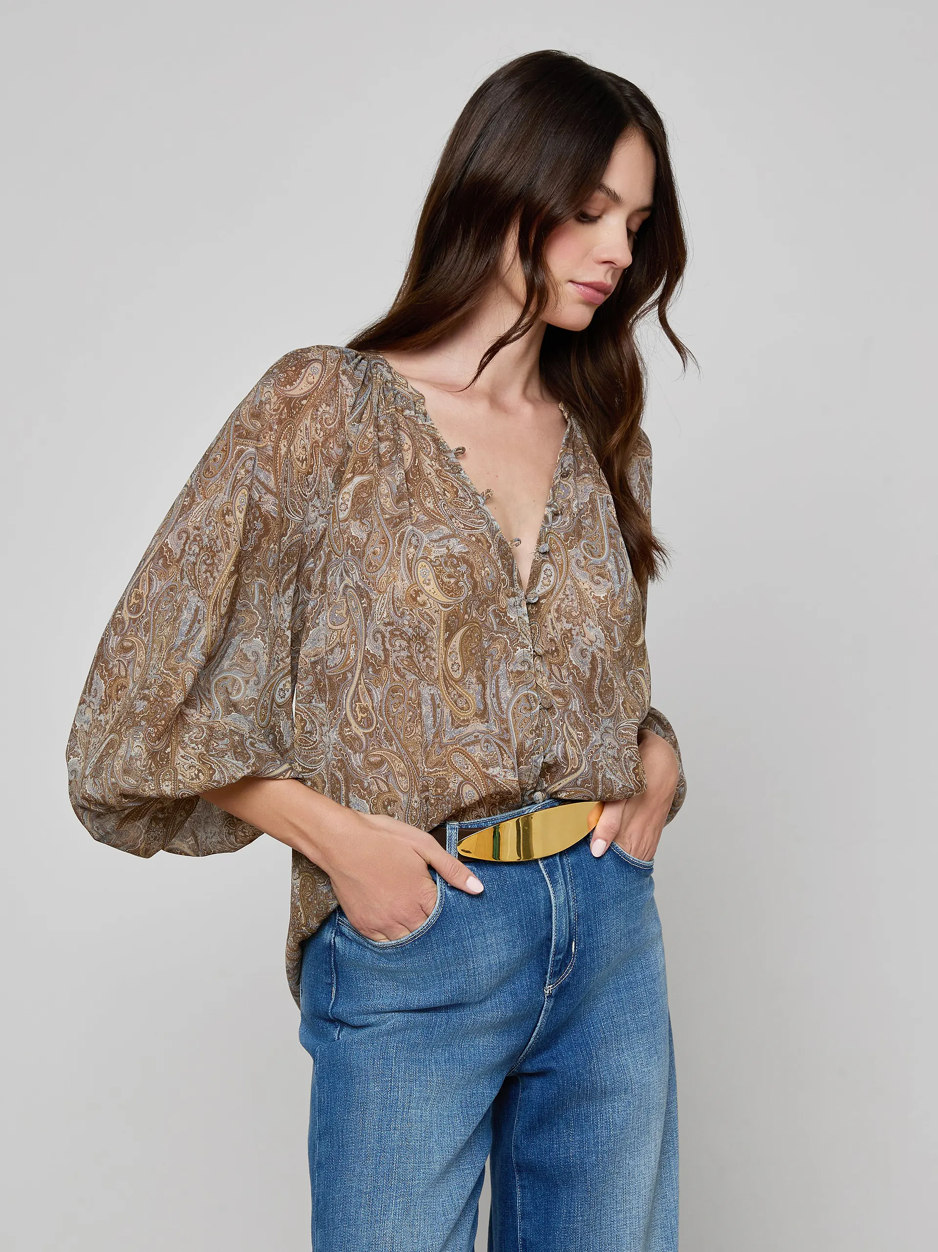 L'Agence Teagan Dolman Sleeve Blouse - Image 3