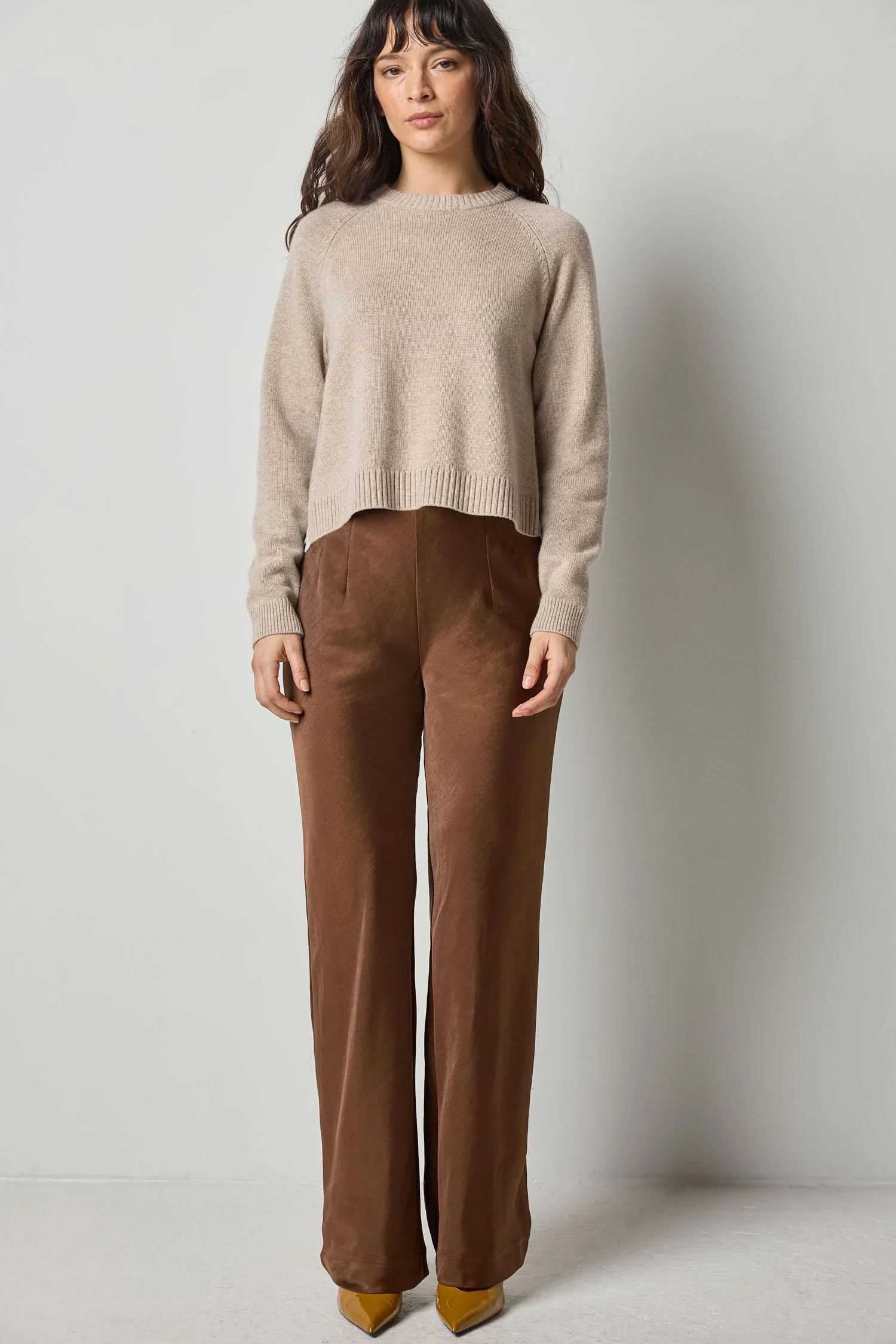 Lilla P Satin Clean Front Pant - Final Sale
