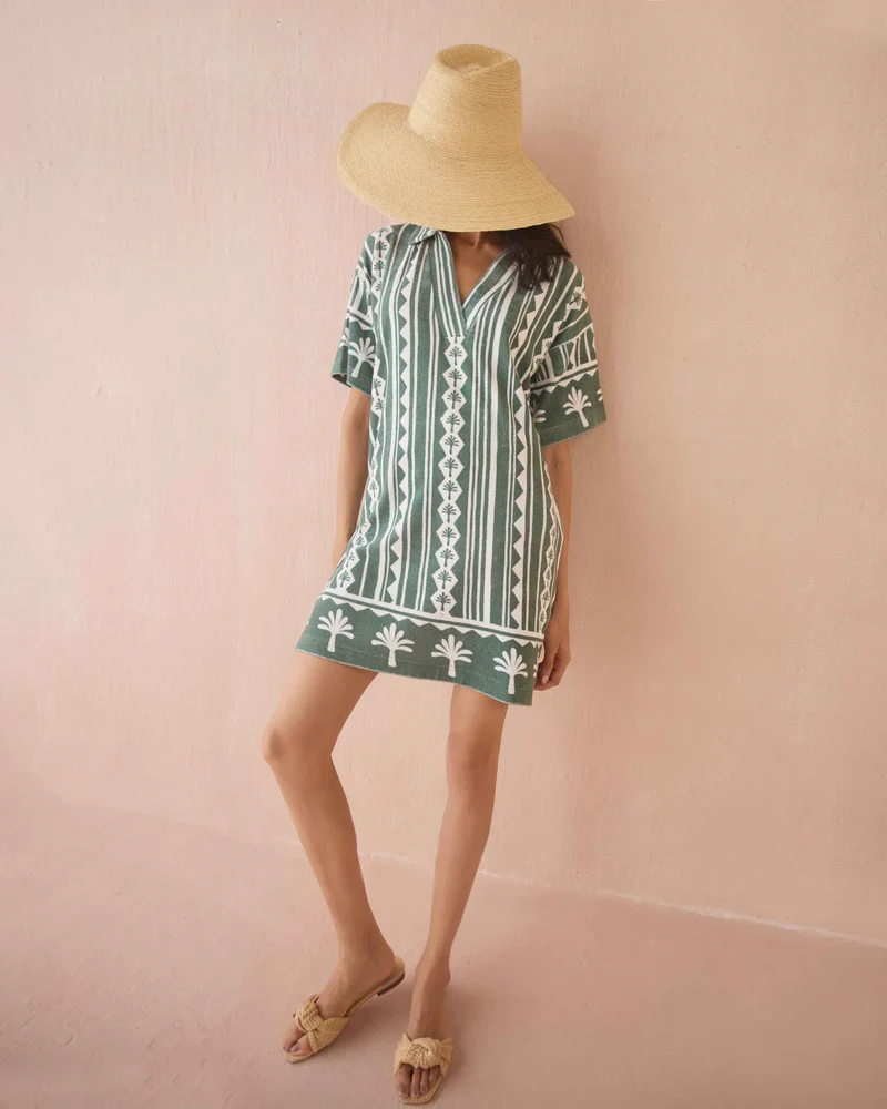 Omika Rumi Dress, Kiera Palm - Image 3