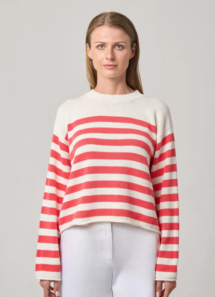 Phoebe Jon Jenni Rolled Hem Crewneck