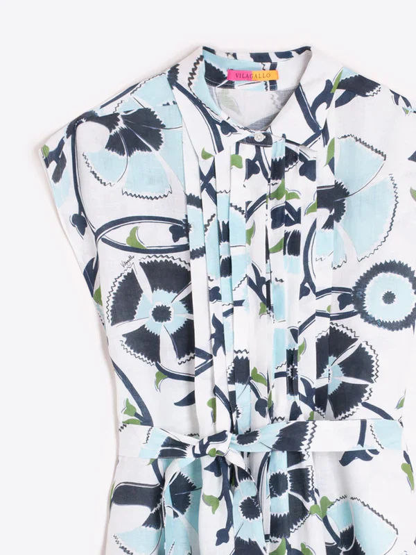 Vilagallo Pleated Button Front Midi Dress - Image 3