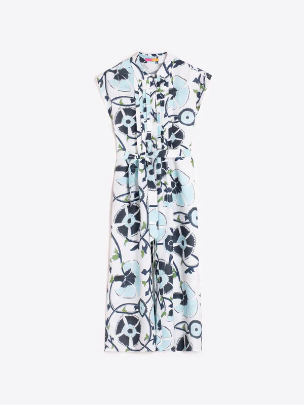 Vilagallo Pleated Button Front Midi Dress - Image 4
